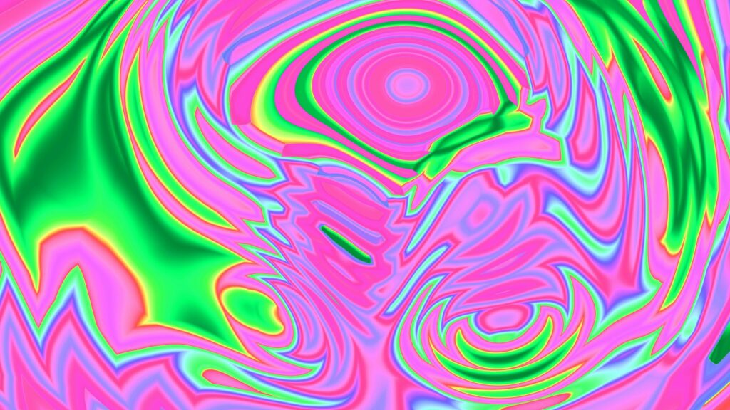 Vibrant Abstract Neon Swirls and Psychedelic Fluid Liquid Art 4K Wallpaper