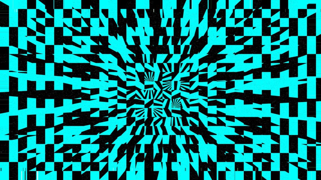 Cyan and Black Abstract Geometric Pattern 4K Wallpaper