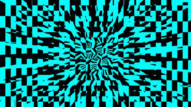 Cyan and Black Abstract Geometric Pattern 4K Wallpaper