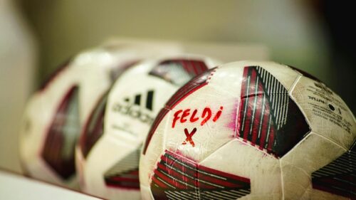 Close-up Adidas Futsal Soccer Ball with Custom Markings 4K Wallpaper