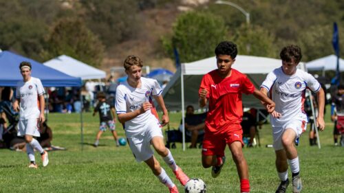 Intense Soccer Match Action High Resolution Desktop Wallpaper