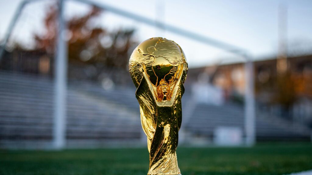 Golden FIFA World Cup Trophy 4K Desktop Wallpaper