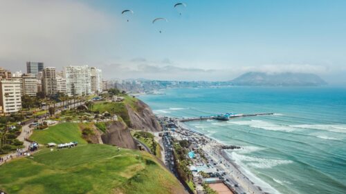 Breathtaking Coastal Cliff Paragliding in Lima Peru PC Wallpaper