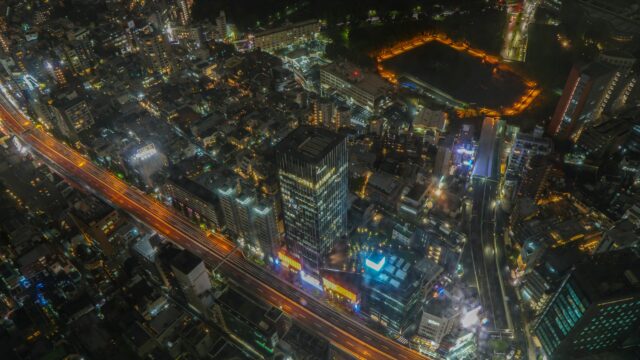 Stunning Tokyo Night Cityscape Skyline Aerial View 4K Desktop Wallpaper