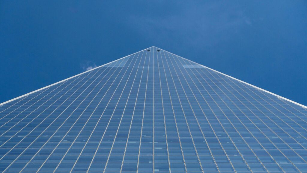 One World Trade Center Low Angle Sky View 4K Desktop Wallpaper