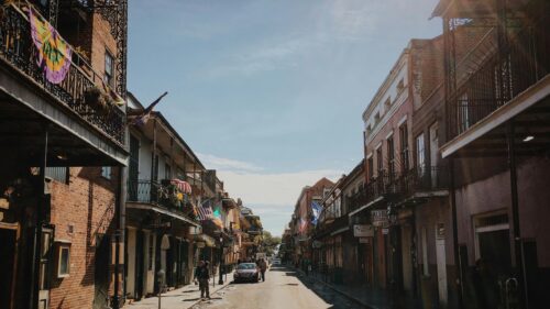Historic New Orleans French Quarter Street Scene Desktop Wallpaper
