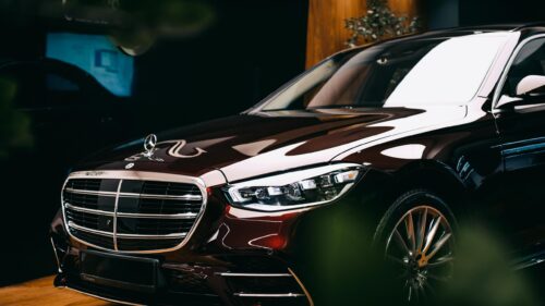Dark Red Mercedes-Benz S-Class Luxury Sedan 4K Desktop Wallpaper