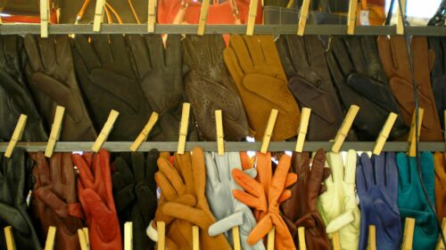 Colorful Leather Fashion Gloves Display 4K Wallpaper
