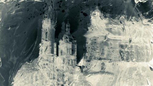 Surreal Monochromatic Gothic Cathedral Abstract Art 4K Wallpaper