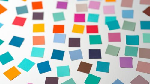 Abstract Colorful Square Paper Pieces Art Desktop Wallpaper