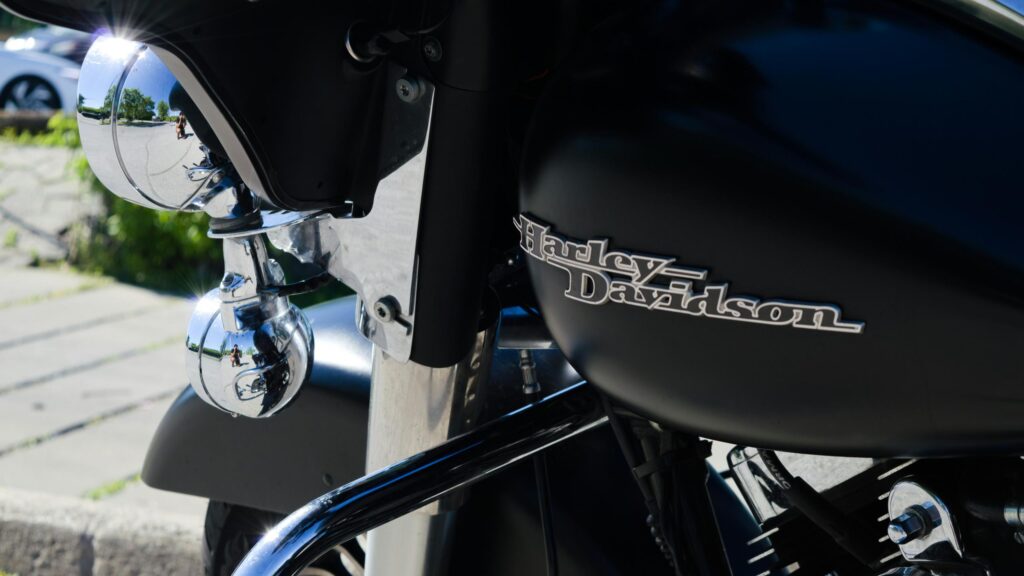 Close-up Matte Black Harley-Davidson Motorcycle Fuel Tank Desktop Wallpaper
