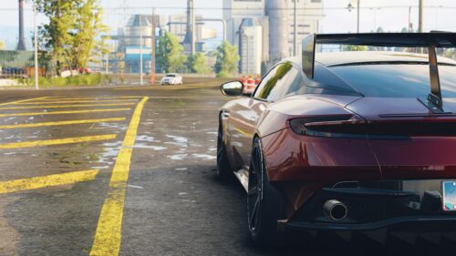 Stunning Maroon Luxury Sports Car Rear View 4K Wallpaper