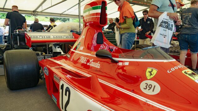 Niki Lauda Ferrari 312T Formula 1 Race Car at Goodwood Desktop Wallpaper