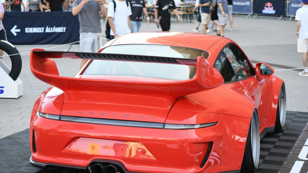 Red Porsche 911 GT3 RS Custom Widebody Sports Car 4K Desktop Wallpaper