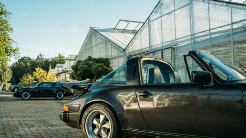 Classic Black Porsche 911 Targa Sports Car Premium Desktop Wallpaper