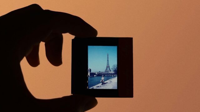 Vintage Film Slide of Eiffel Tower in Paris 4K Wallpaper