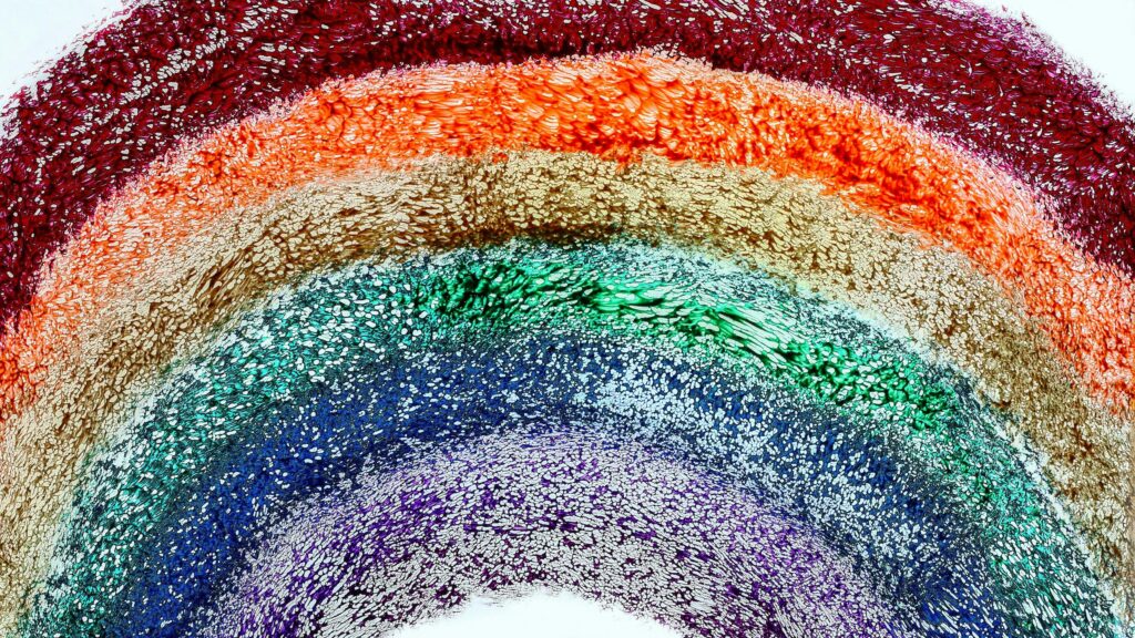 Vibrant Abstract Rainbow Paint Swirls 4K Desktop Wallpaper