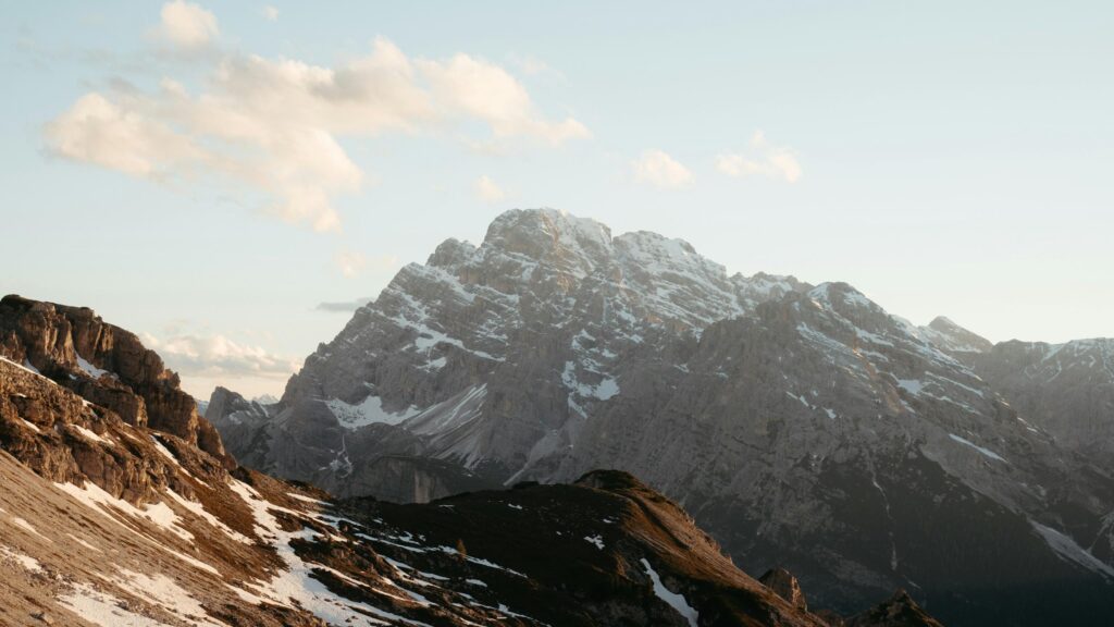 Majestic Dolomite Peaks at Golden Hour 4K Desktop Wallpaper
