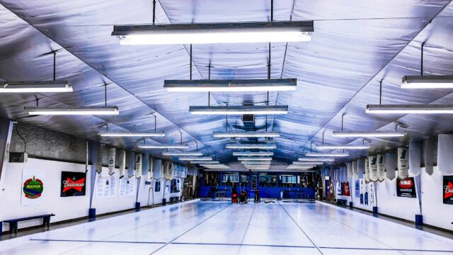 Professional Curling Rink Interior Sports Desktop Wallpaper