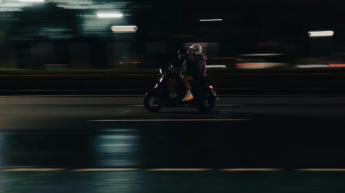 Night Ride Motorcycle Duo Motion Blur Desktop Wallpaper
