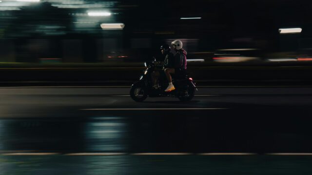 Night Ride Motorcycle Duo Motion Blur Desktop Wallpaper