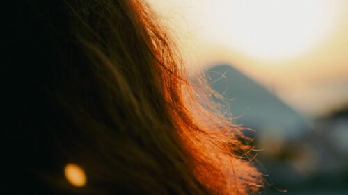 Sunlit Red Hair Silhouette Close Up Landscape PC Wallpaper