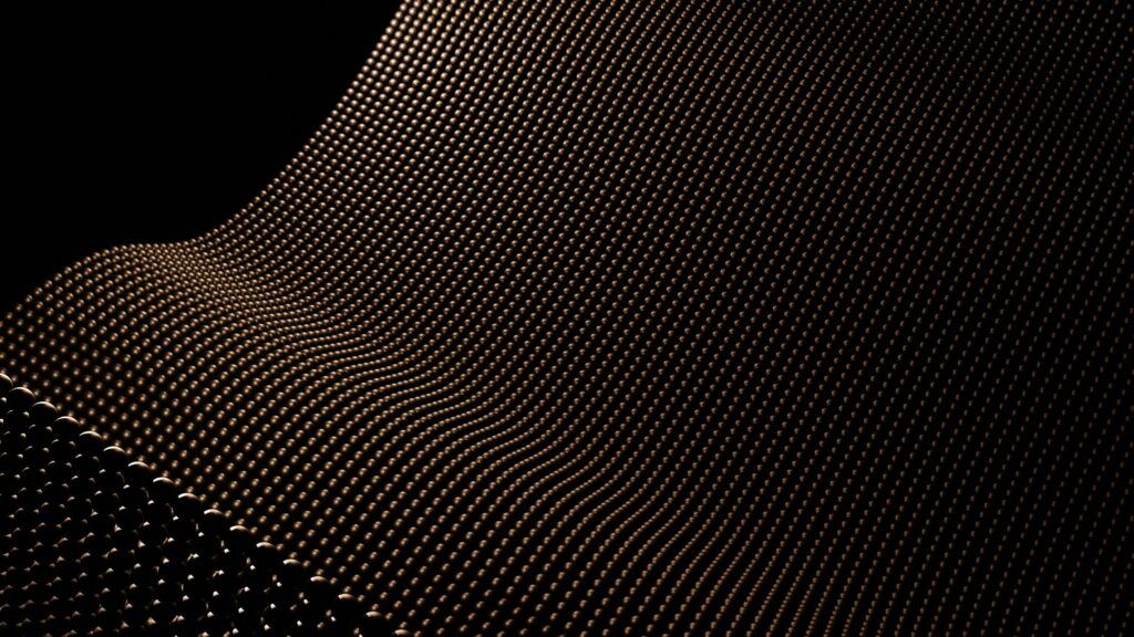 Abstract Gold Spheres Wave Pattern 4K Desktop Wallpaper