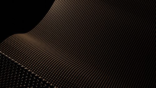 Abstract Gold Spheres Wave Pattern 4K Desktop Wallpaper
