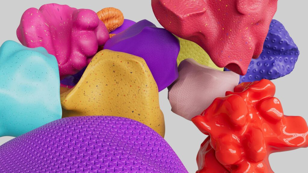 Colorful Abstract 3D Shapes Artistic Composition 4K Wallpaper