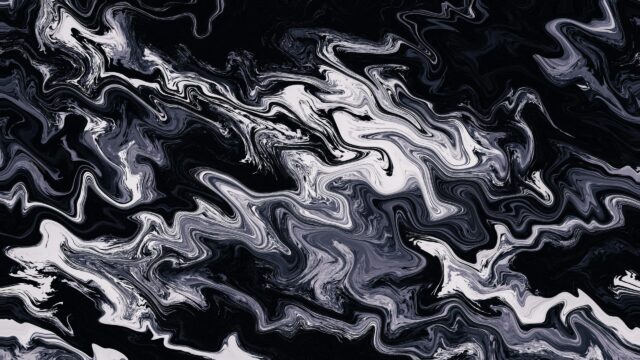 Abstract Liquid Marble Swirl Monochrome Art 4K Desktop Wallpaper