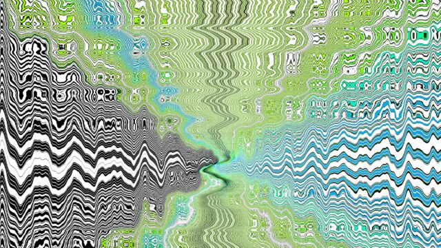 Abstract Green and Blue Wavy Lines Pattern 4K Desktop Wallpaper