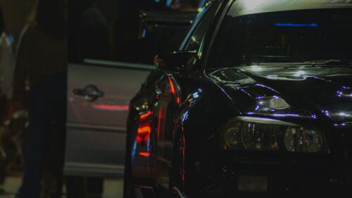 Black Nissan Skyline GT-R R34 Night Street Racing Desktop Wallpaper