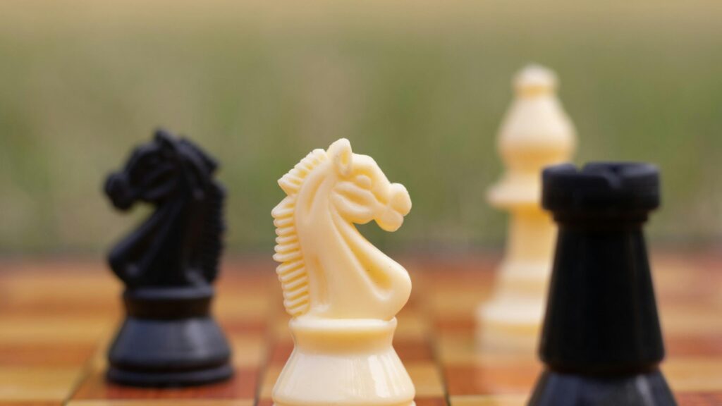 Macro Chess Pieces Focus Board Game Strategy 4K Wallpaper