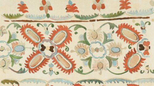 Traditional Ornamental Floral Pattern Vintage Embroidery Art Desktop Wallpaper