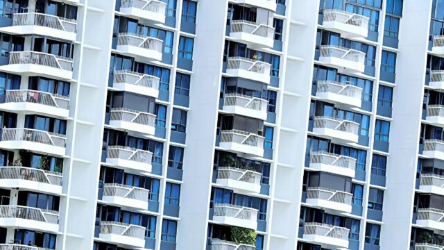 Modern Architectural Apartment Building Facade 4K Desktop Wallpaper