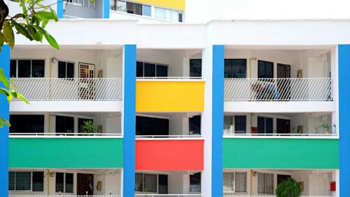Colorful Modern Architecture Residential Building 4K Desktop Wallpaper