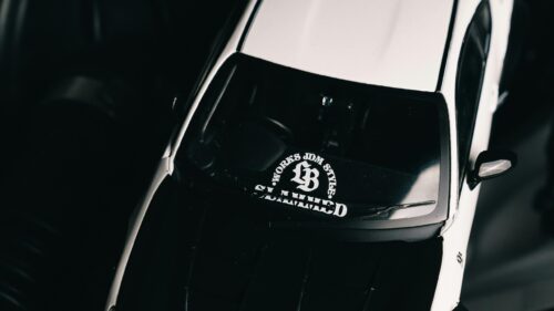 Liberty Walk JDM Sports Car Hood and Windshield Closeup Desktop Wallpaper
