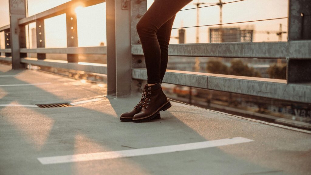 Urban Sunset Fashionable Boots Style Desktop Wallpaper