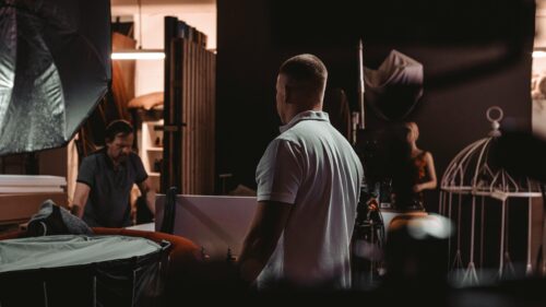 Behind the Scenes Professional Film Production Studio Set 4K Wallpaper