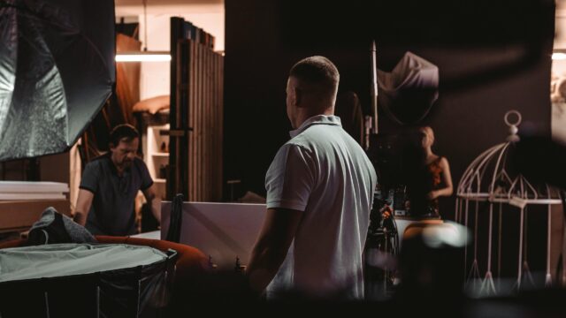 Behind the Scenes Professional Film Production Studio Set 4K Wallpaper