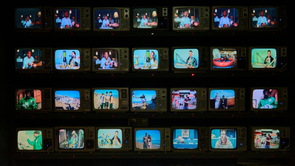 Vintage TV Wall Montage Retro Aesthetic 4K Desktop Wallpaper