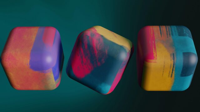 Abstract Colorful Painted Cubes Digital Art Desktop Wallpaper