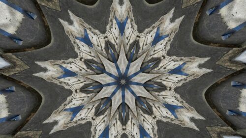 Abstract Starburst Geometric Fractal Art Blue and Grey Desktop Wallpaper