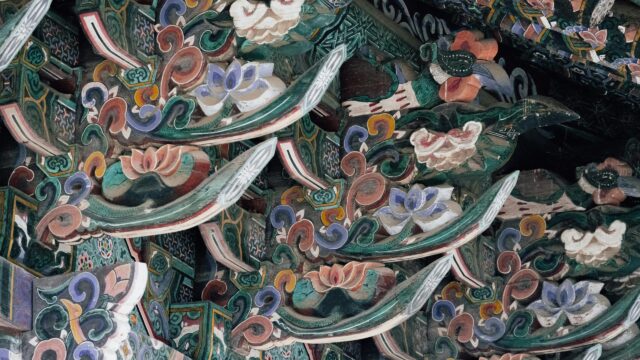 Intricate Traditional Korean Dancheong Decorative Art 4K Wallpaper