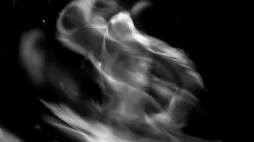 Abstract White Smoke Flow Against Black Background 4K Wallpaper