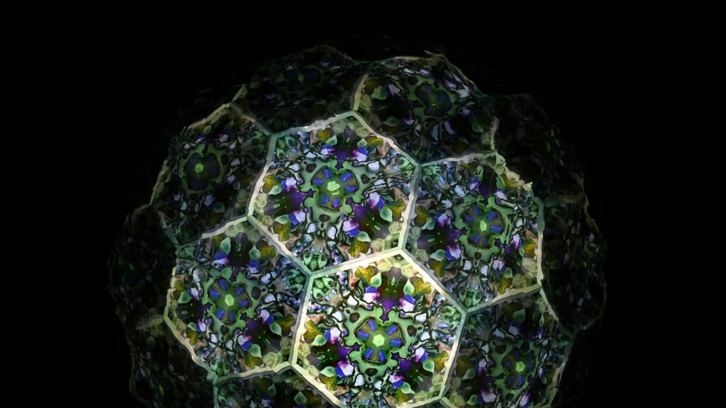 Abstract Geometric Kaleidoscope Fractal Sphere 4K Desktop Wallpaper