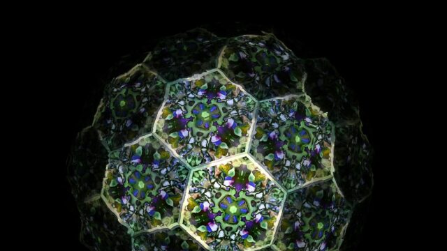 Abstract Geometric Kaleidoscope Fractal Sphere 4K Desktop Wallpaper