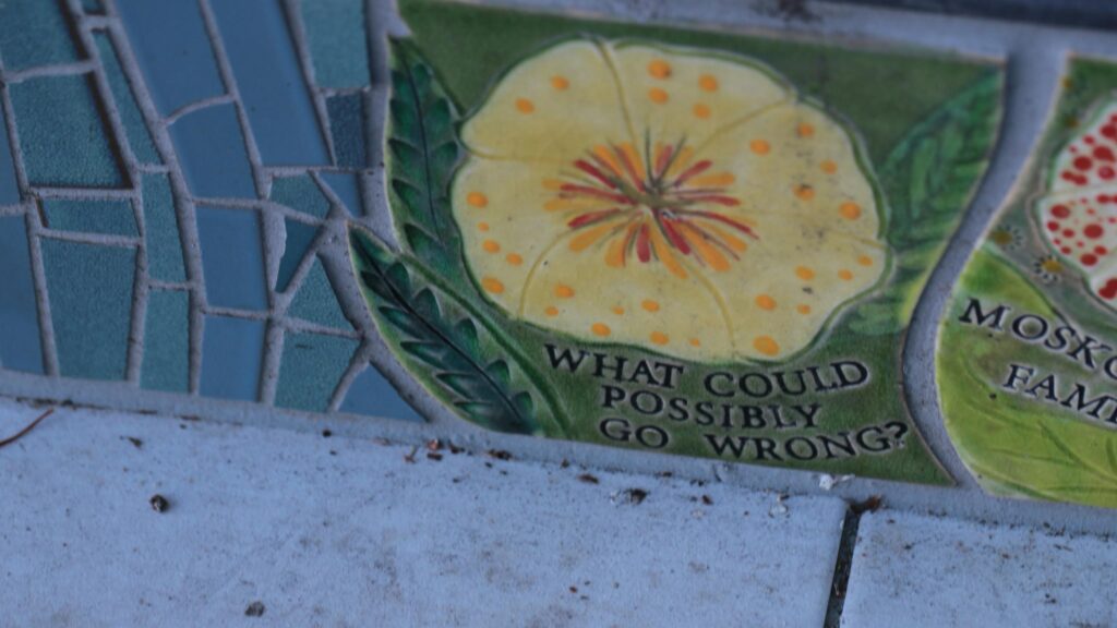 Humorous Flower Tile Art Aesthetic Desktop Wallpaper