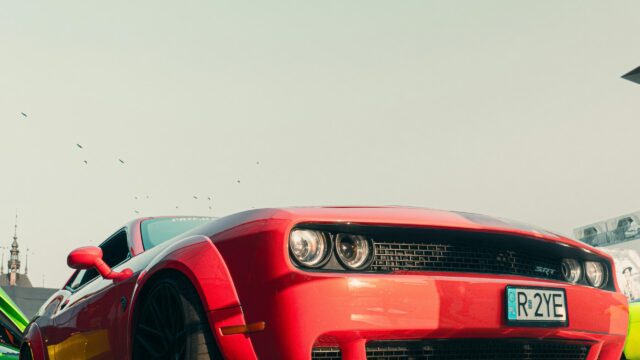 Red Dodge Challenger SRT Hellcat Widebody 4K Desktop Wallpaper