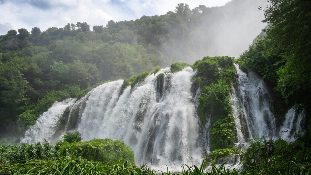 Breathtaking Marmore Falls Cascading Nature Waterfall 4K Wallpaper